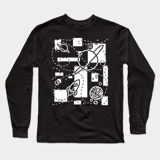 Geometric Galaxy (White Version) Long Sleeve T-Shirt